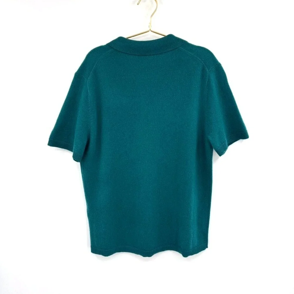 The Commons Johnny 100% Cashmere Collared Polo Sweater Short Sleeve Quiet Luxury - Picture 5 of 8
